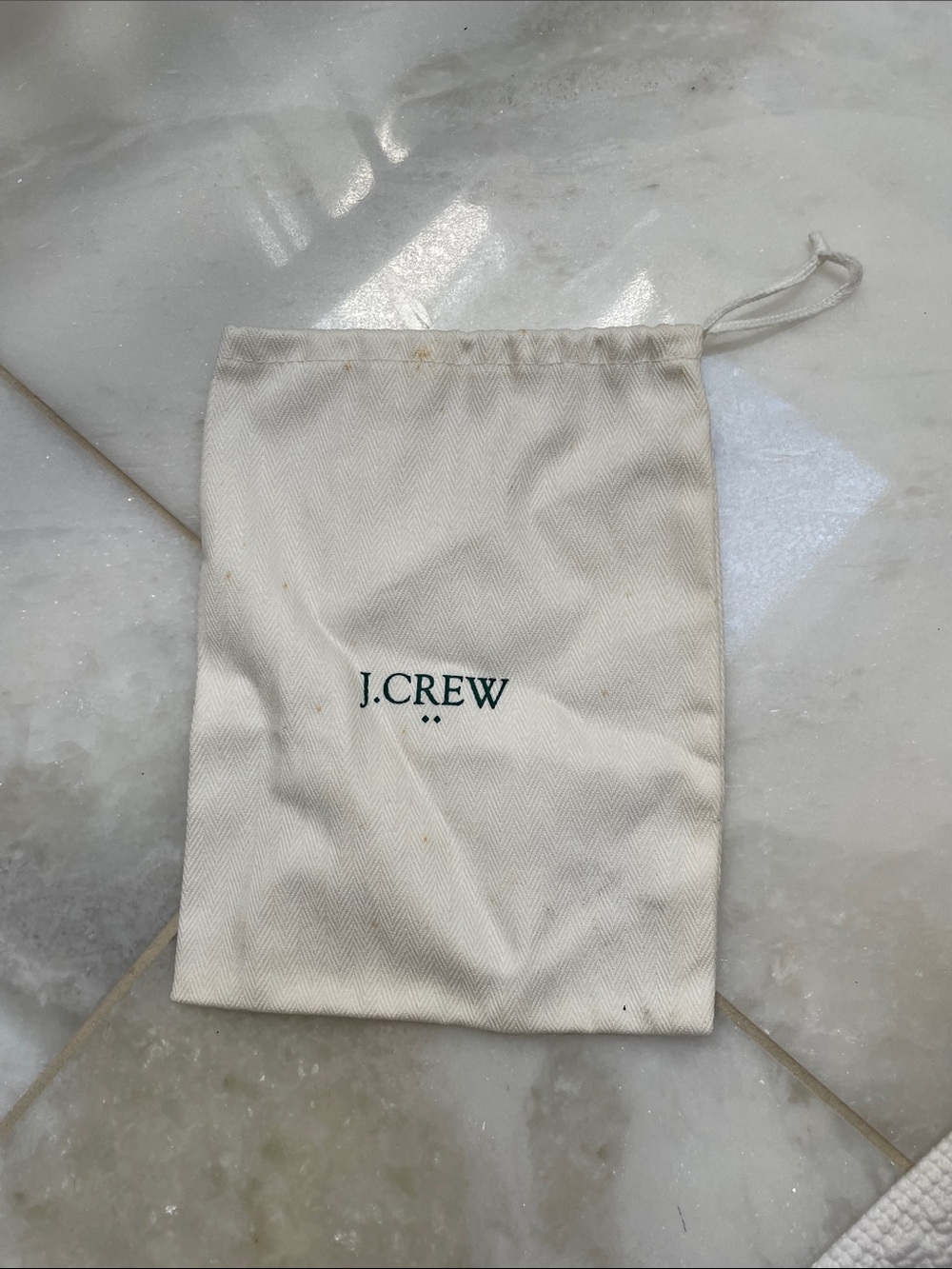 J. Crew Cream Drawstring Accessory Pouch